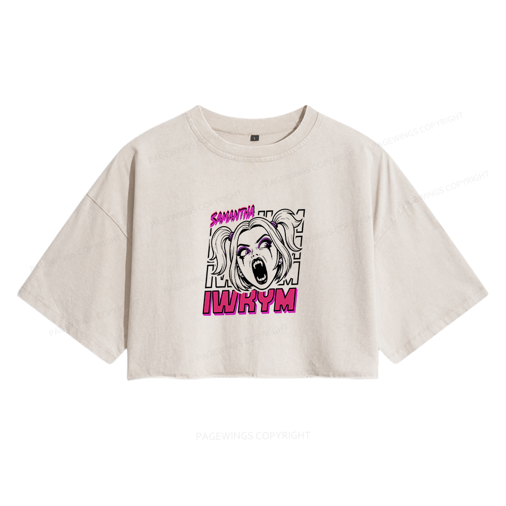 Pagewings Sci Fi Bookish Women's Washed Cropped T-shirt