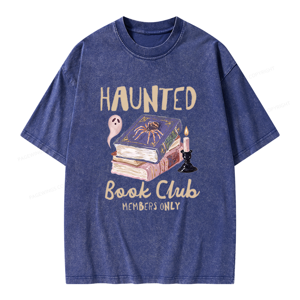 Pagewings Haunted Book Unisex Washed T-shirt