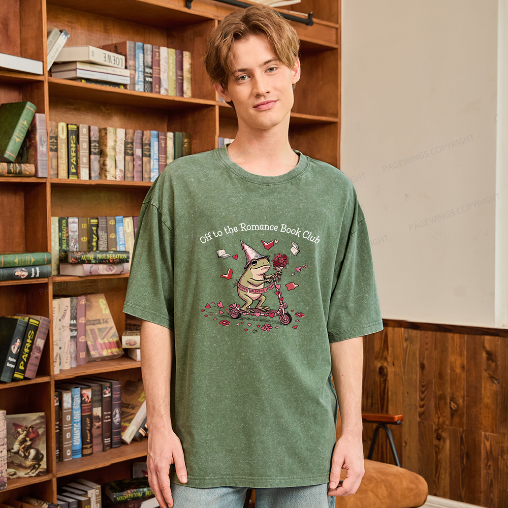 Pagewings Off to the Romance Book Club Unisex Washed T-shirt