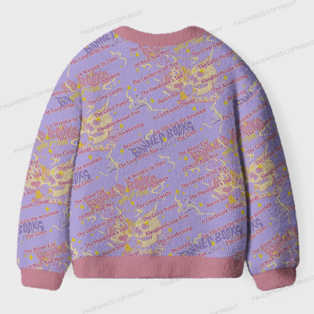 Pagewings Banned Books Unisex Ugly Cardigan Sweaters