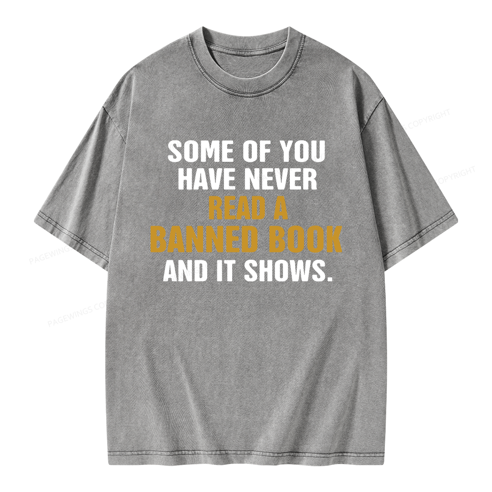 Pagewings Read Banned Books Unisex Washed T-shirt