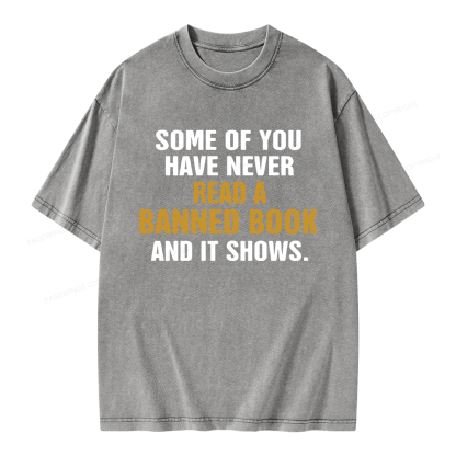 Pagewings Read Banned Books Unisex Washed T-shirt