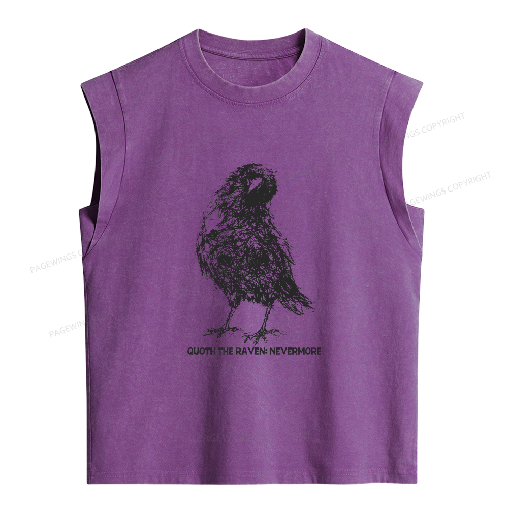 Pagewings Nevermore Crow Women's Washed Tank Top