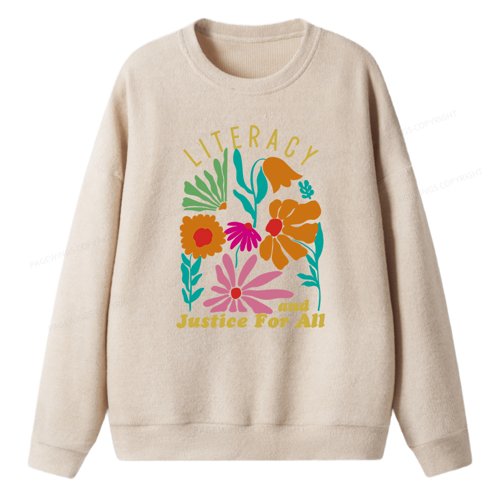 Pagewings Literacy And Justice Unisex Knit Sweatshirt