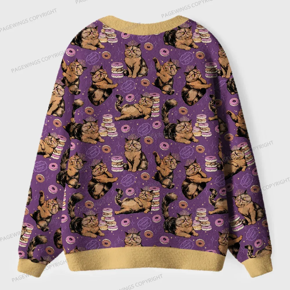 Pagewings God Dammit Donut Unisex Ugly Cardigan Sweaters