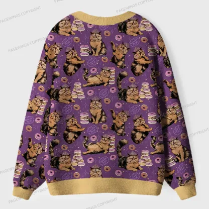 Pagewings God Dammit Donut Unisex Ugly Cardigan Sweaters