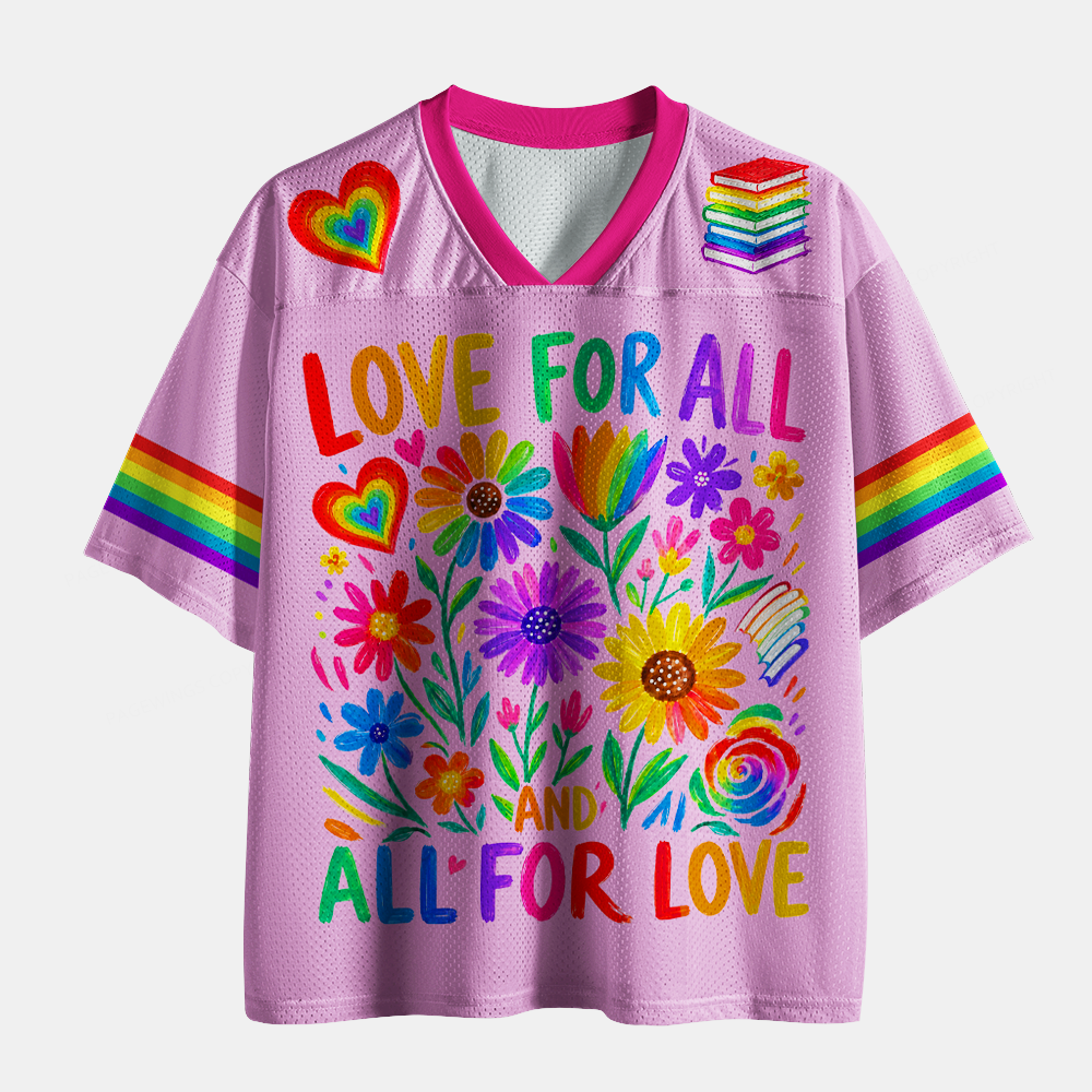 Pagewings Love For All And All For Love Unisex Mesh Jersey