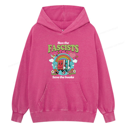 Pagewing Ban the Fascists Save the Books Unisex Washed Hoodie