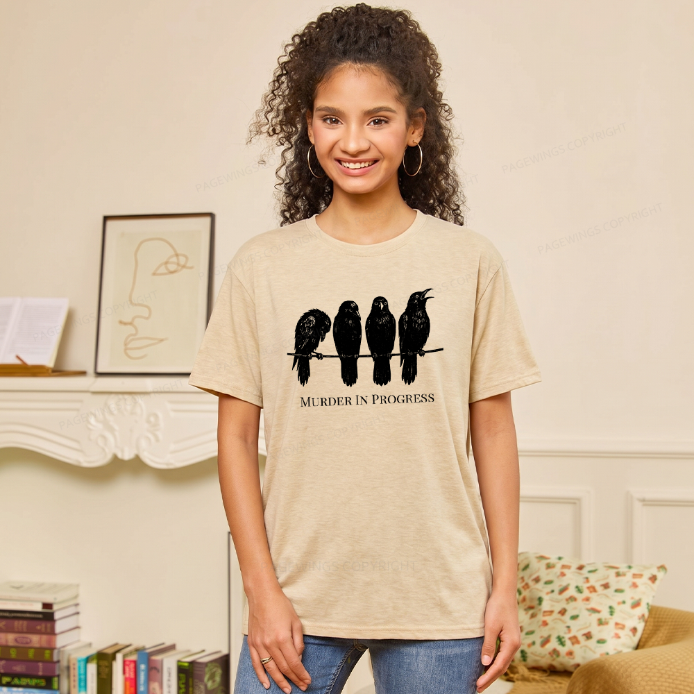 Pagewings Murder In Progress Unisex Heather T-Shirt