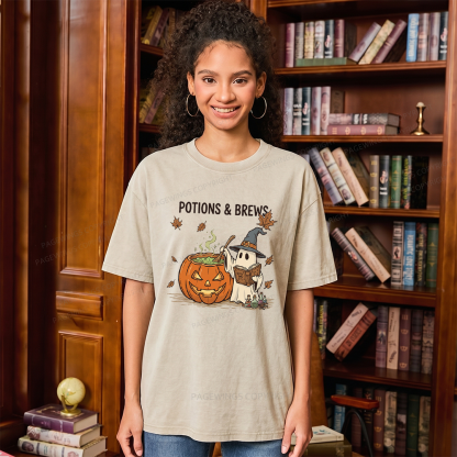 Pagewings Potions and Brews Unisex Washed T-shirt