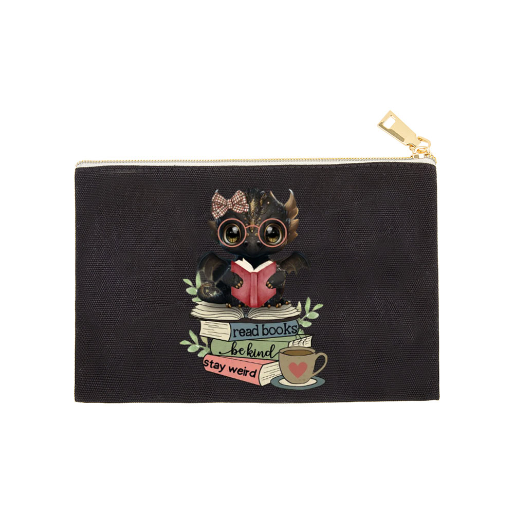 Pagewings Cute Dragon Read Books Be Kind Stay Weird Pouch