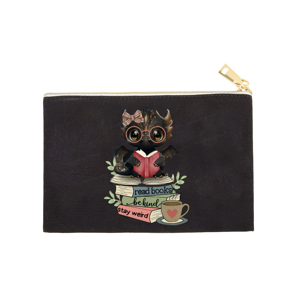 Pagewings Cute Dragon Read Books Be Kind Stay Weird Pouch