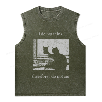 Pagewings I Do Not Think Therefore I Do Not Am Unisex Washed Tank Top