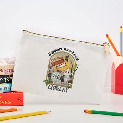 Pagewings Library Readers Make Leaders Jersey Short Sleeve Tee Pouch