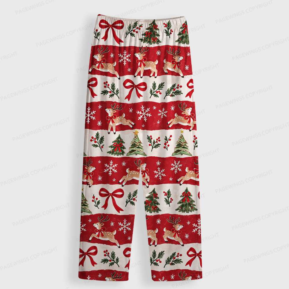 Pagewings Christmas Bookish Unisex Button-Up Pajama Set