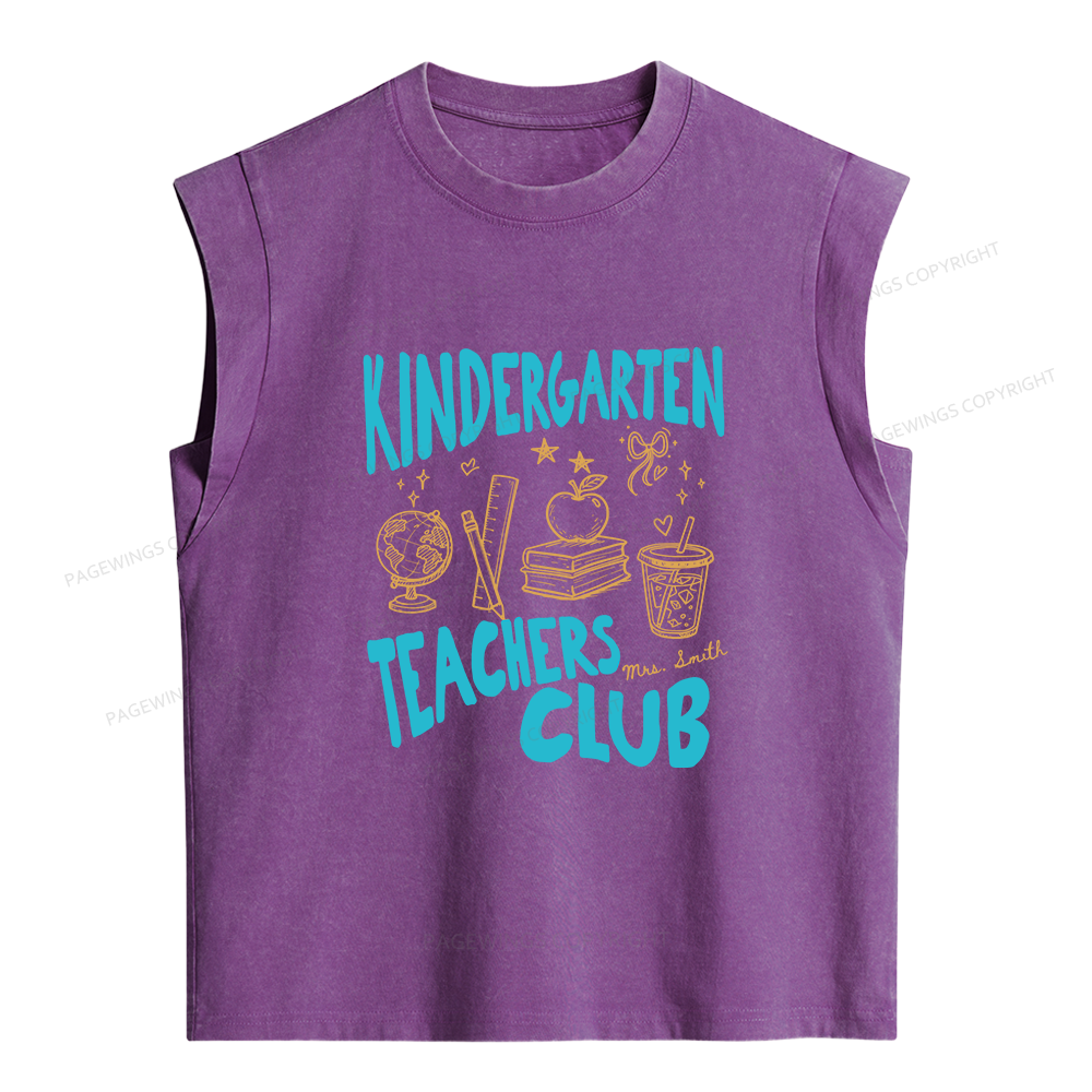 Pagewings Personalized Teachers Club Women's Washed Tank Top