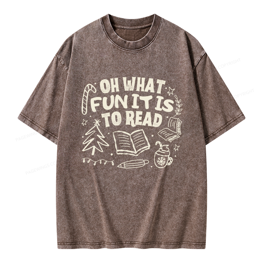 Pagewings Book Lover Holiday Unisex Washed T-shirt