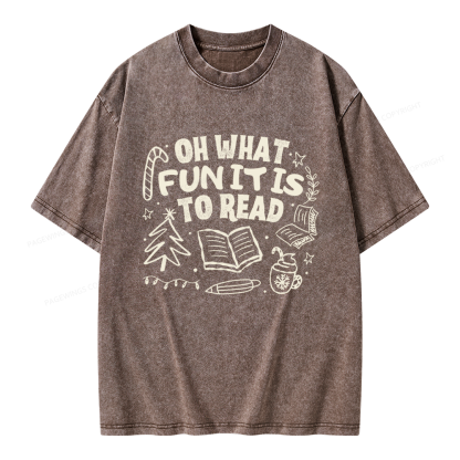 Pagewings Book Lover Holiday Unisex Washed T-shirt