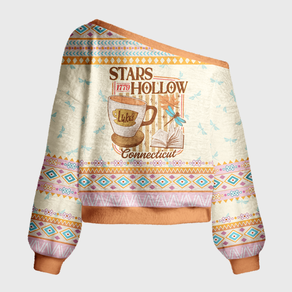Pagewings Bookish Vibe Off Shoulder Ugly Knit Sweater