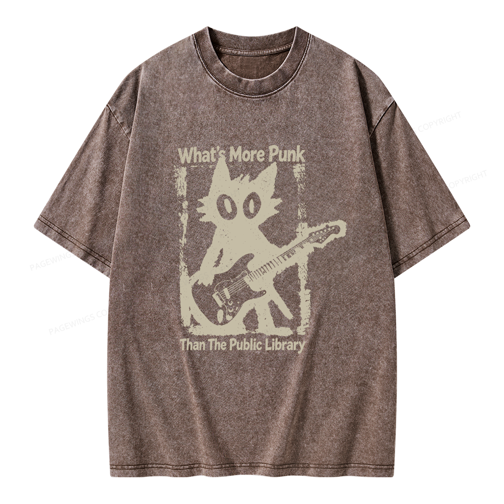 Pagewings What’s More Punk Than The Public Library Unisex Washed T-shirt