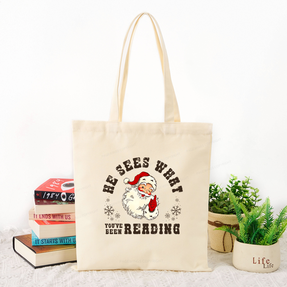 Pagewings He Sees What You've Been Reading Tote Bag