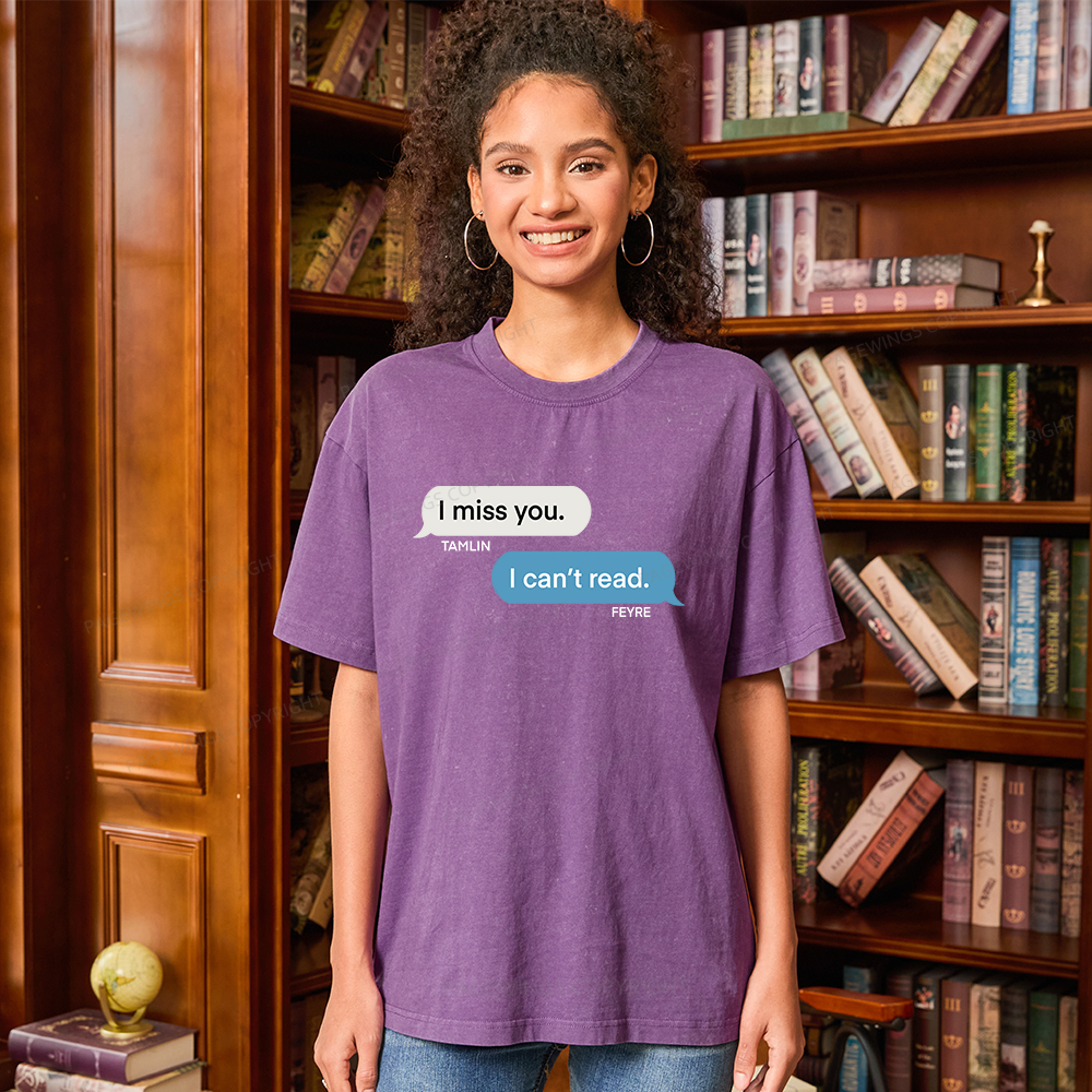 Pagewings  Fantasy I Can’t Read Unisex Washed T-shirt