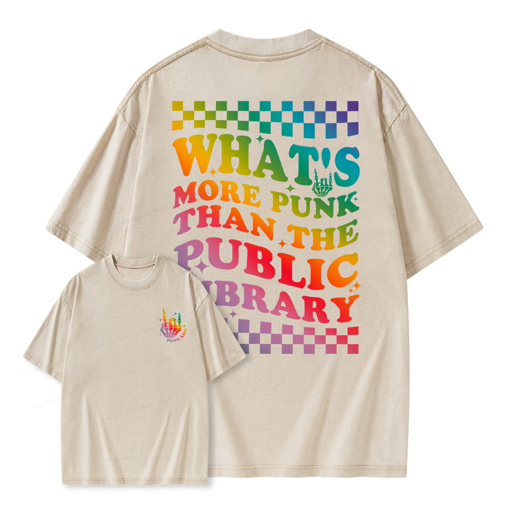 Pagewings What's More Punk Than The Public Library Unisex Washed T-shirt