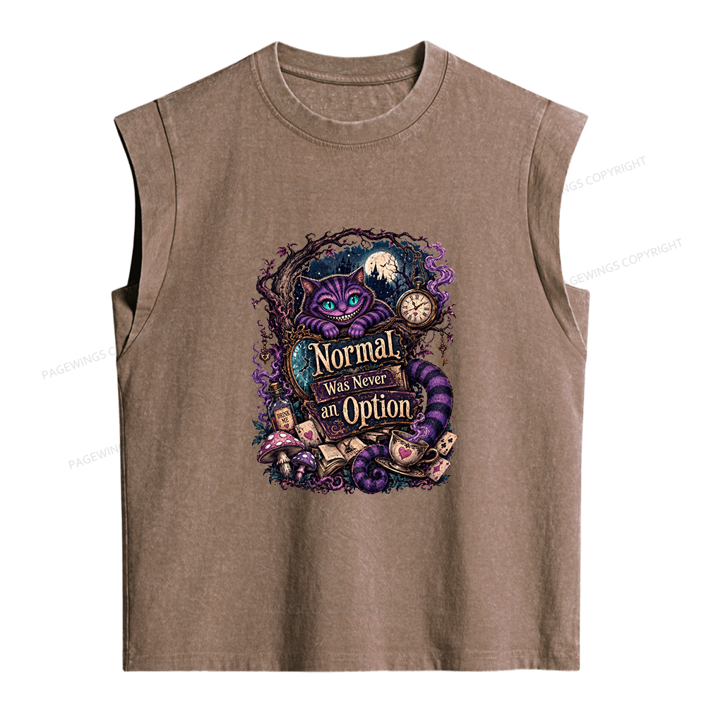 Pagewings  Normal Was Never an Option Women's Washed Tank Top