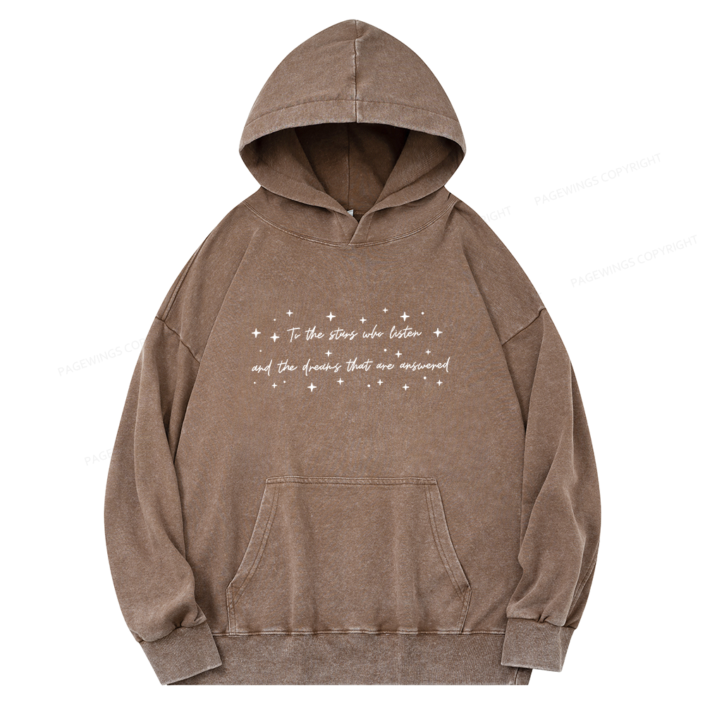 Pagewings To the Stars Who Listen Unisex Washed Hoodie