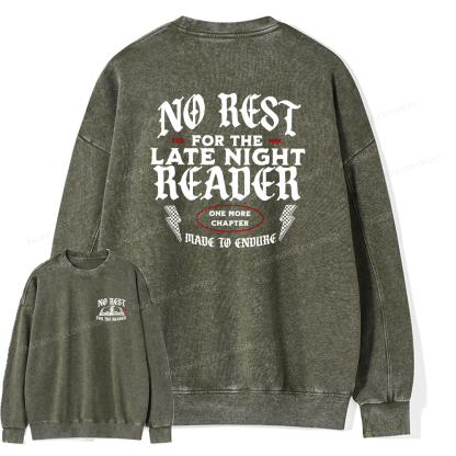 Pagewings No Rest For The Late Night Reader Unisex Washed Sweatshirt