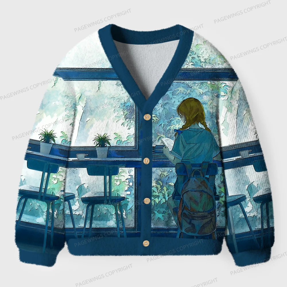 Pagewings Book Girl Unisex Ugly Cardigan Sweaters