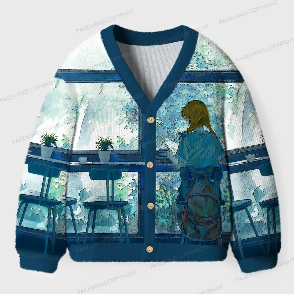 Pagewings Book Girl Unisex Ugly Cardigan Sweaters