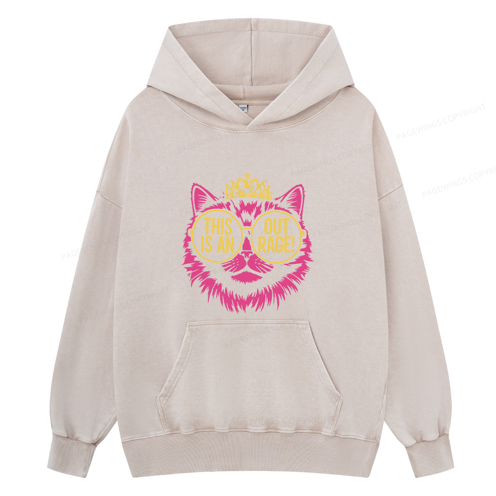 Pagewings This is an Outrage Unisex Washed Hoodie
