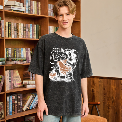Pagewings Feeling Witchy Unisex Washed T-shirt