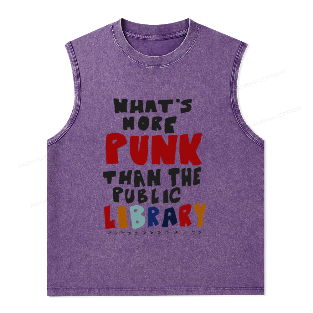 Pagewings What's More Punk Than The Public Library Unisex Washed Tank Top