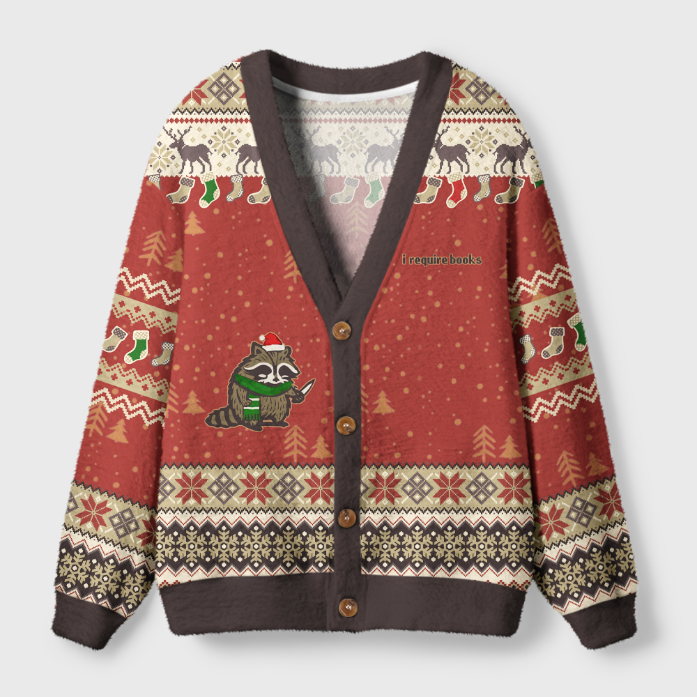 Pagewings I Require Books Light Knit Unisex Cardigan Sweaters