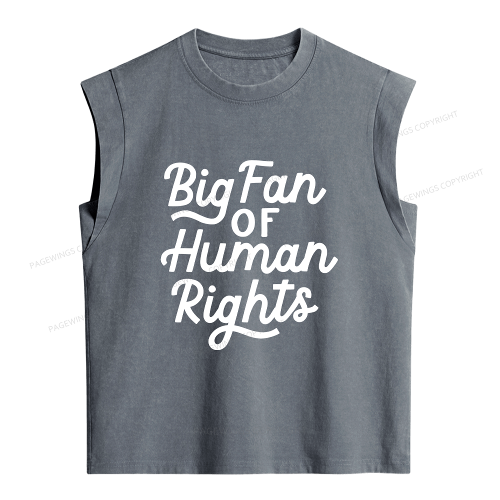 Pagewings Big Fan of Human Rights Women's Washed Tank Top