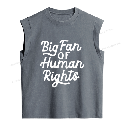 Pagewings Big Fan of Human Rights Women's Washed Tank Top