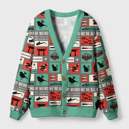 Pagewings Weird TalesLight Knit Unisex Cardigan Sweaters