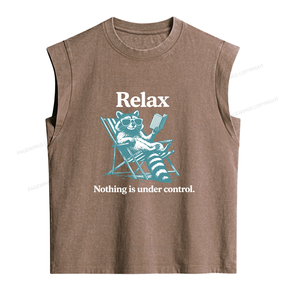 Pagewing Funny Raccoon Women's Washed Tank Top