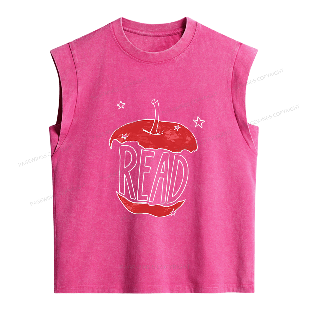 Pagewings Read Apple Women's Washed Tank Top