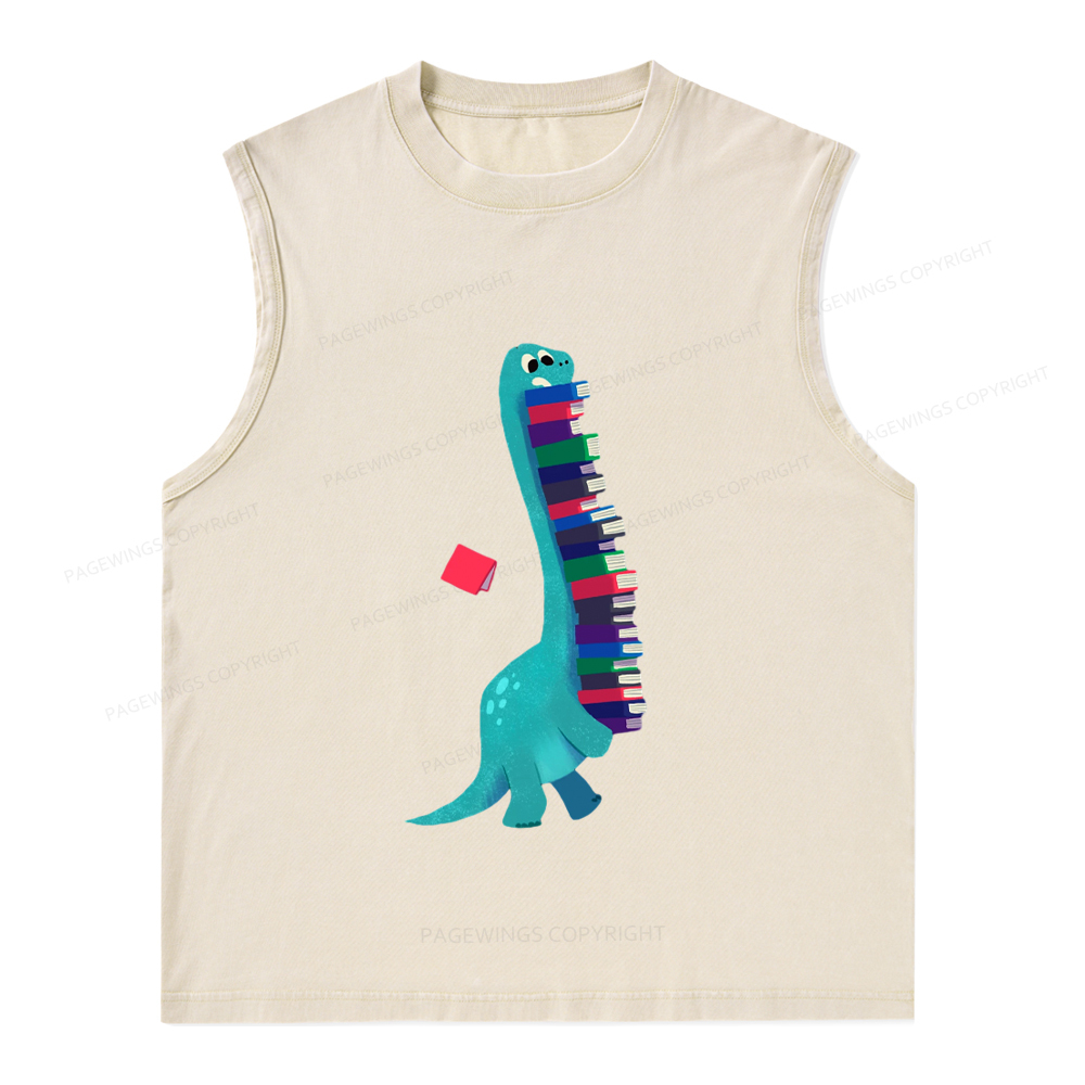 Pagewings Book Dinosaurs Unisex Washed Tank Top