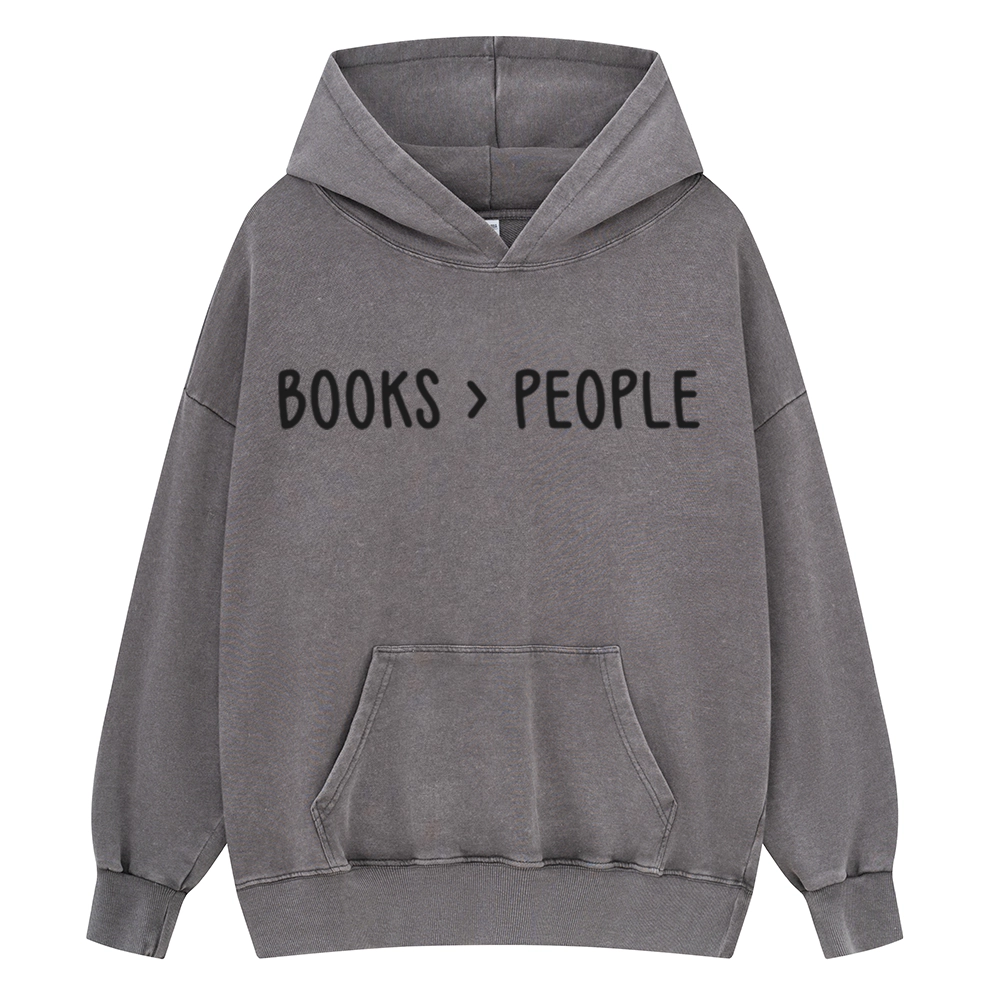 Pagewings Books Are Better Than People Unisex Washed Hoodie