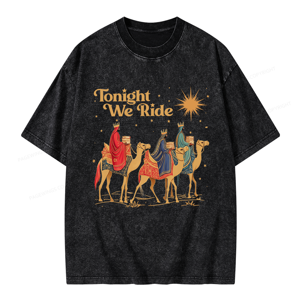 Pagewings Tonight We Ride Unisex Washed T-shirt