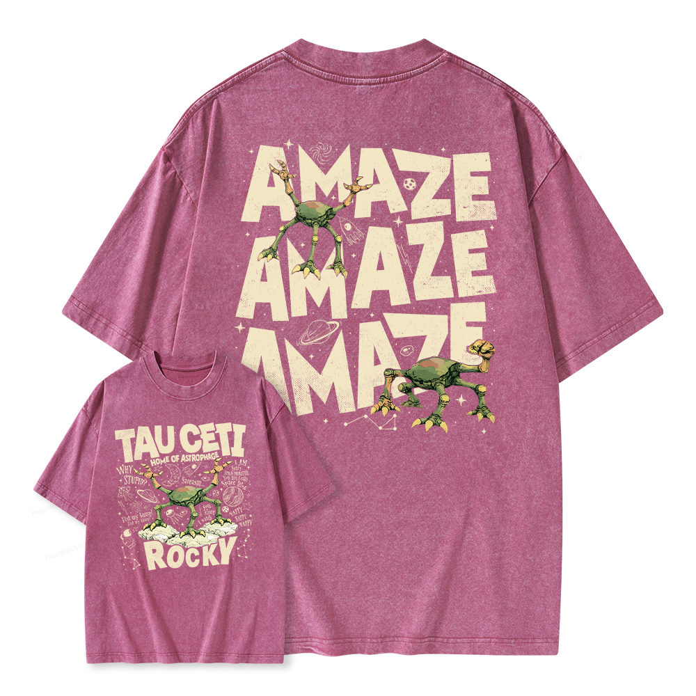 Pagewings Rocky Tau Ceti Home of Astrophage Unisex Washed T-shirt