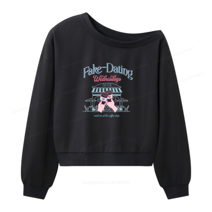 Pagewings Romance Readers Women Off Shoulder Sweatshirt