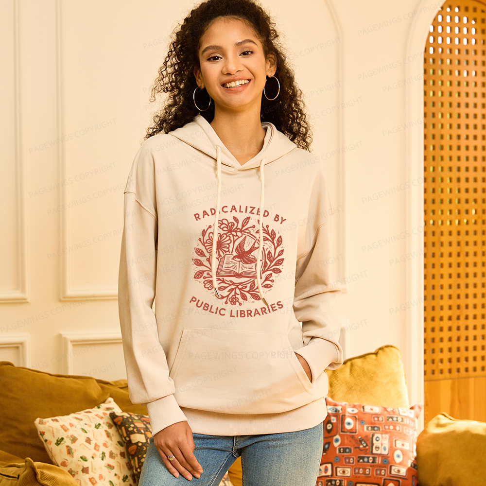 Pagewings Radicalized By Public Libraries Unisex Classic Hoodie