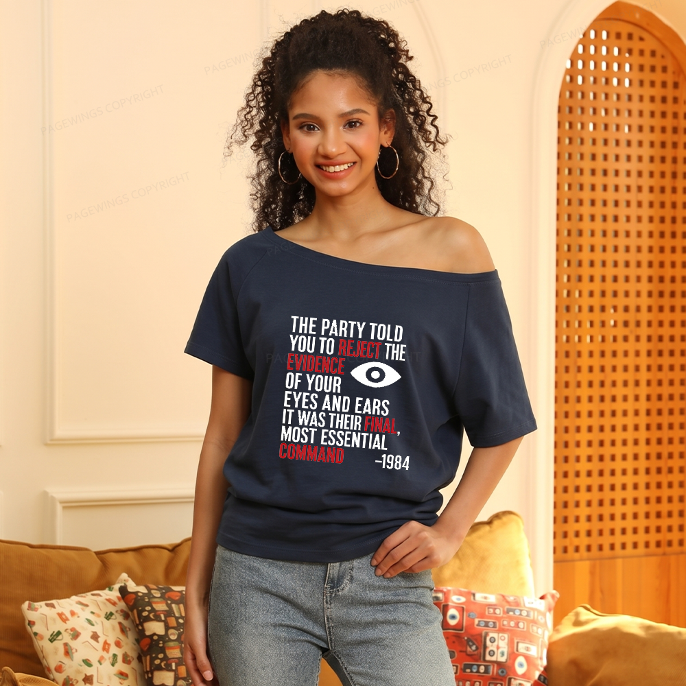 Pagewings Dystopia Quote Women Off Shoulder T-shirts