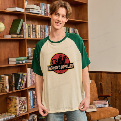 Pagewings Reading Sci‑Fi Raptor Lovers Raglan T-shirt