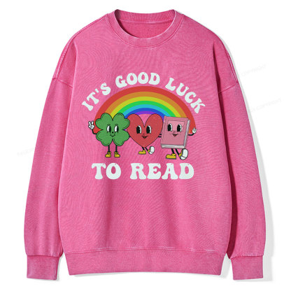Pagewings St. Patrick's Day Librarian Unisex Washed Sweatshirt